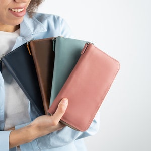 Cartera Mujer Piel Piel, Personalizar Cartera Piel, Cartera Mujer, Regalo para su Aniversario