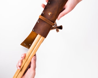 Personalized Leather Drumstick Holder, Custom Drummer Gift