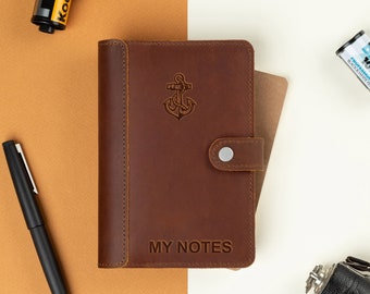 Moleskine Cahier Notebook Cover, Personalized Leather, Gifts For Dad, Gifts For Husband, Gifts For Mom, Gifts For Him, Gifts For Her