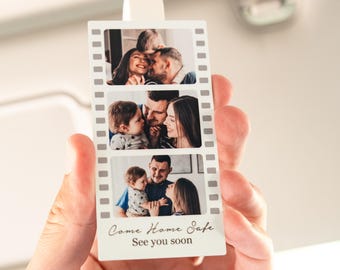 Come Home Safe Car Visor Clip | Custom Photo Drive Safe Gift for Dad, Husband | Personalized Father's Day Car Accessory