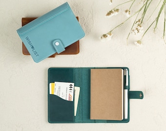 Custom Leather Notebook Cover for Moleskine Cahier, Personalized Gift For Him Gift For Her, Leather Field Notes Cover