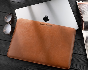 Leather MacBook Case 15, Personalized Leather Macbook Air 15 inch Case Compatible, Laptop Cover, Genuine Leather Gift