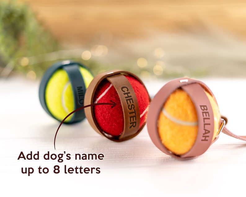 Dog ball holder, Genuine Leather Dog Accessories, Dog Toy Pet Accessory, Ball Holder Toy for Dog image 7