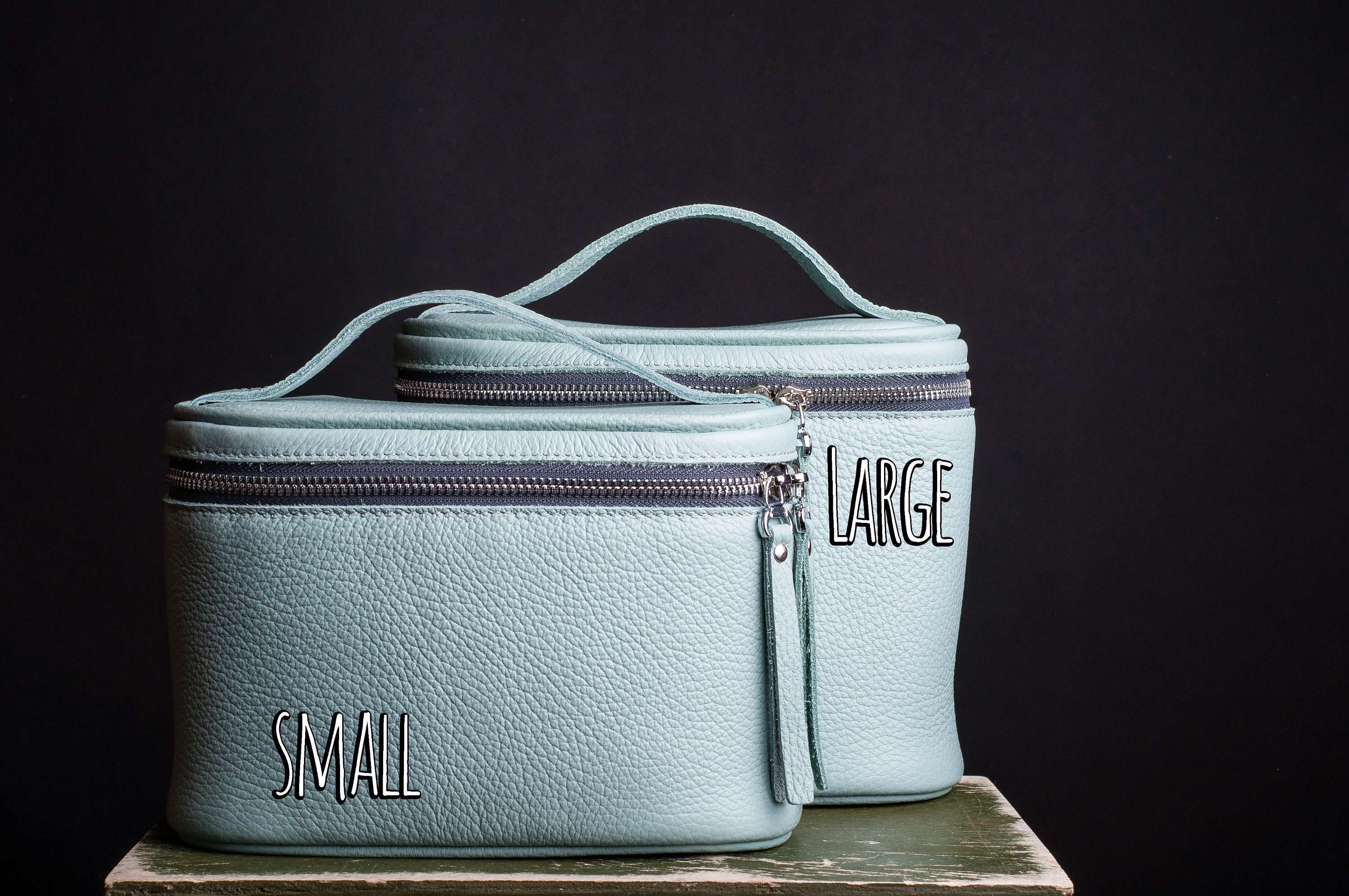 Train caseMakeup bagCosmetic bagLeather train case Etsy