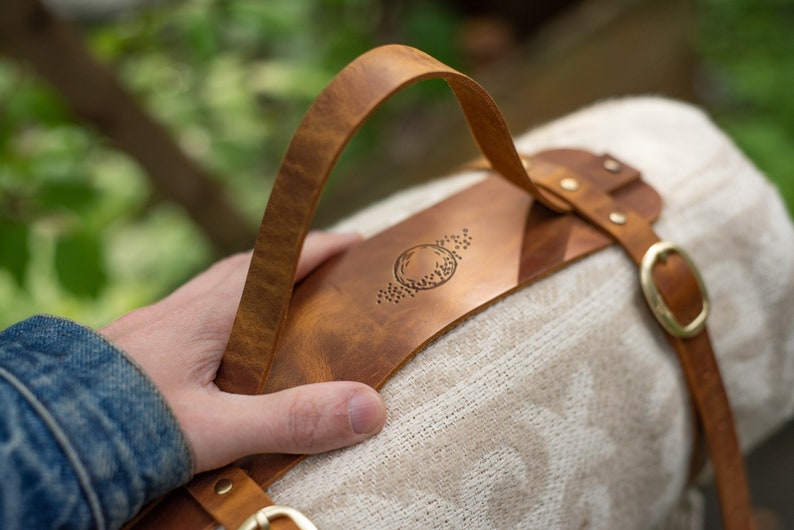 Picnic Blanket Strap Personalized Leather Blanket Carrier Etsy