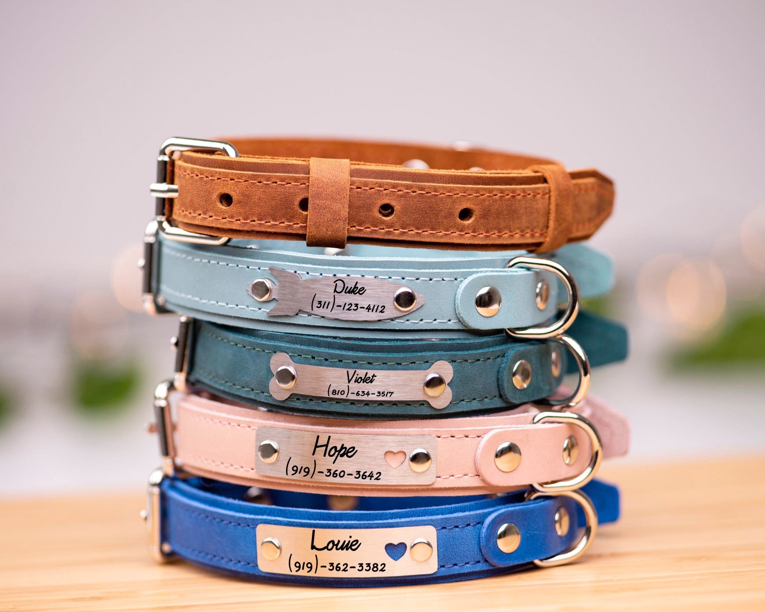 Personalized Dog Collar Leather Dog Collar With Name 