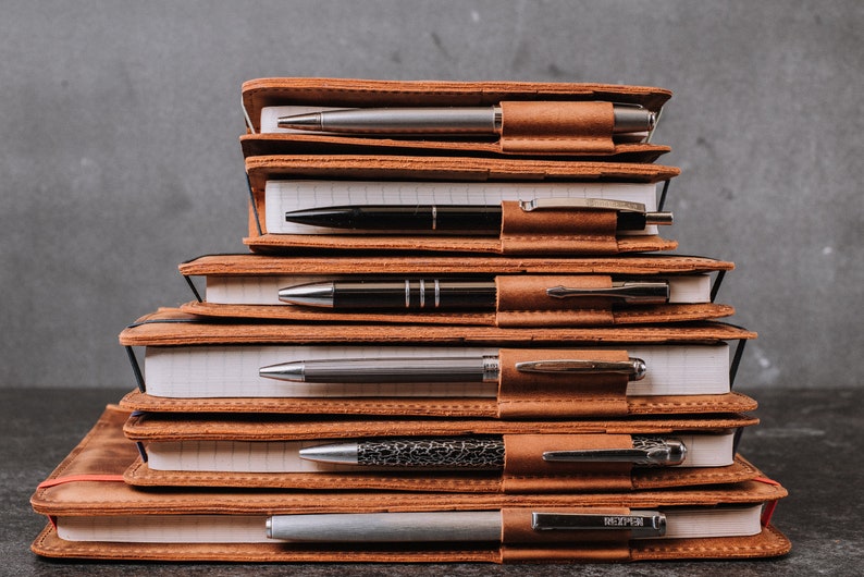 Moleskine Leather Cover Pocket With Pen Loop Leather Cover Etsy