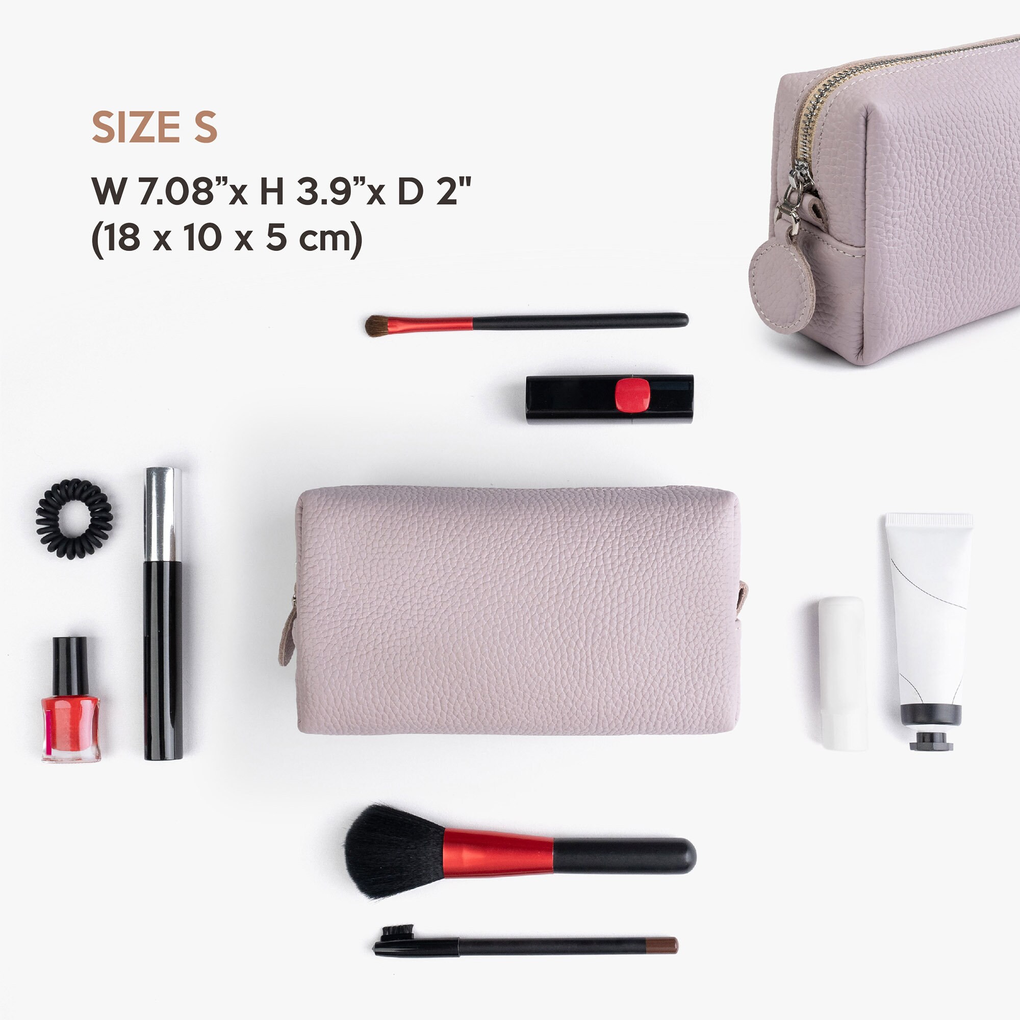 Leather Makeup Bag, Cosmetic Bag Women, Makeup Organizer, Bridesmaid Gift Name, Bridesmaid Gift Proposal, Christmas Gift for her