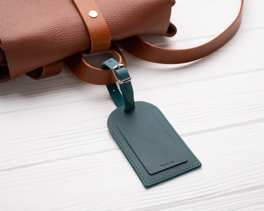 Personalized Leather Luggage Tag, Custom Monogram Travel Bag Tag - Etsy