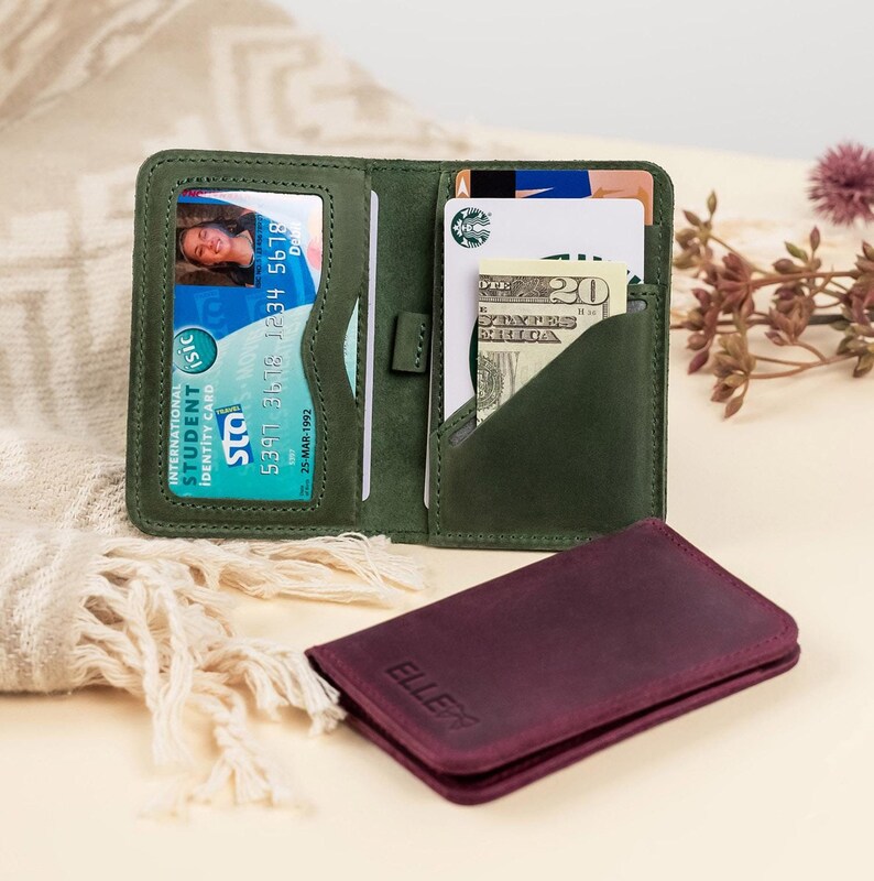 Wallet Inside Engraved Card Wallet Leather, Womens Card Wallet With Name, Custom Card ...