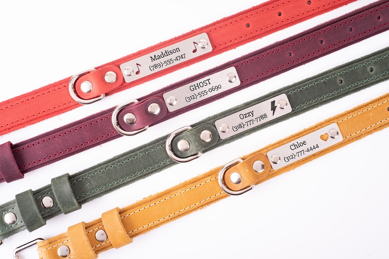 Leder Hundehalsband, personalisiertes Hundehalsband, personalisiertes Leder Hundehalsband, Gravur Leder Hundehalsband Bild 6