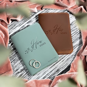 His and Hers Vow Books, Personalized Wedding Vow Books, Customized Vow Journals, Vow Keepsake, Bride and Groom Gift