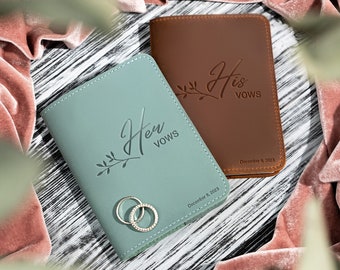 His and Hers Vow Books, Personalized Wedding Vow Books, Customized Vow Journals, Vow Keepsake, Bride and Groom Gift