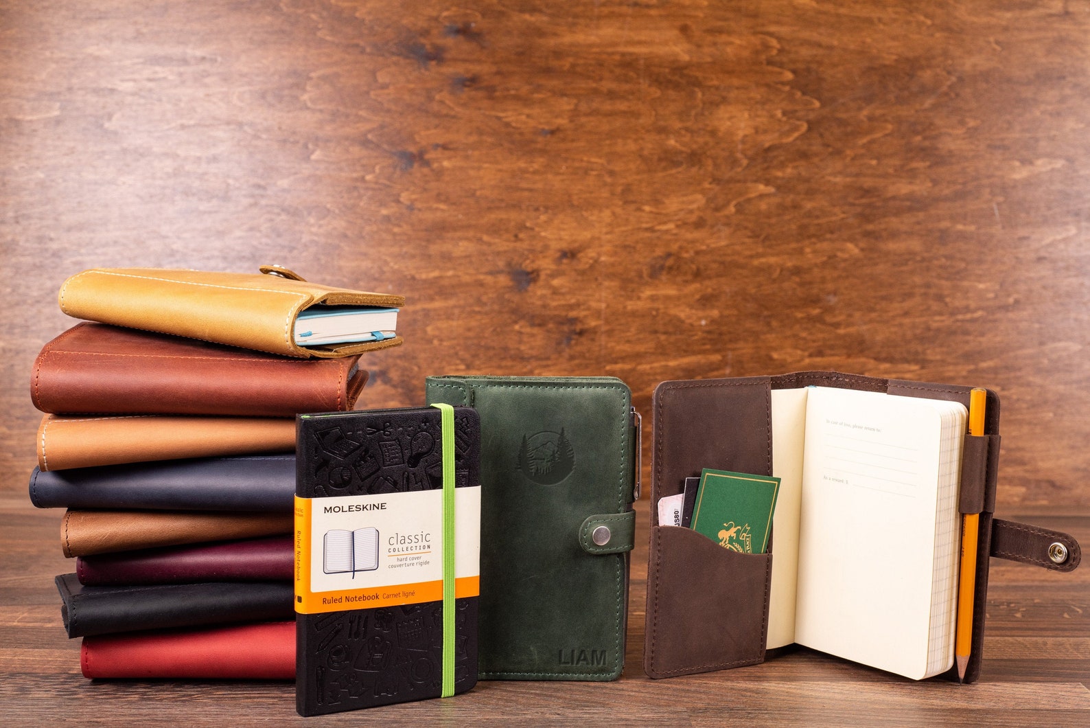 Moleskine Leather Cover Personalized 3.5 X 5.5 Etsy