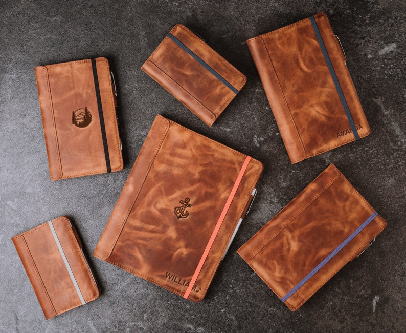 Moleskine Leather Cover Pocket With Pen Loop Leather Cover Etsy