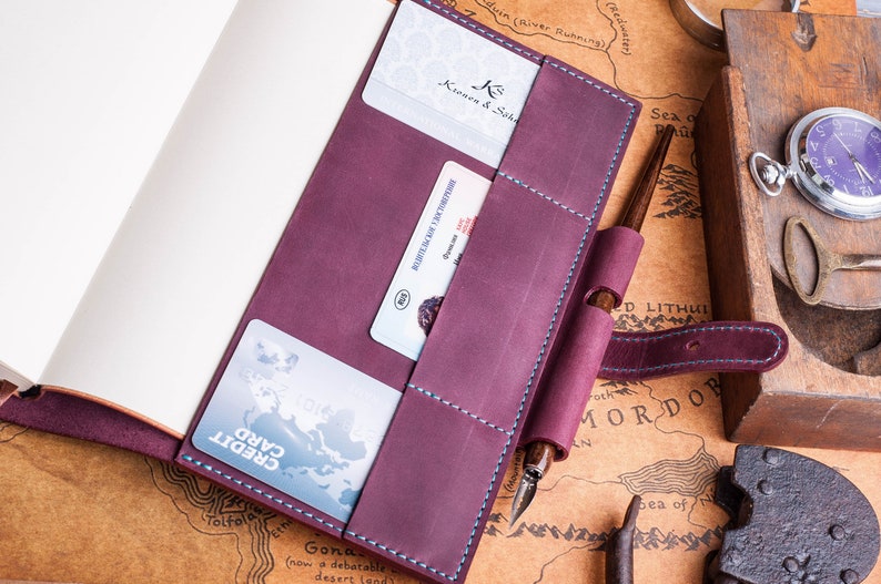 Leather Moleskine Large 5x8.25 Journal Cover with Pen Loop Etsy