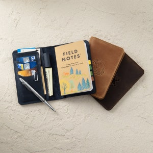 Leder Journal Cover für Feldnotizen, Notebook Cover für Moleskine Cahier, handgemachte Leder Cover für 3,5 "x 5,5" Notebooks, Weihnachtsgeschenk