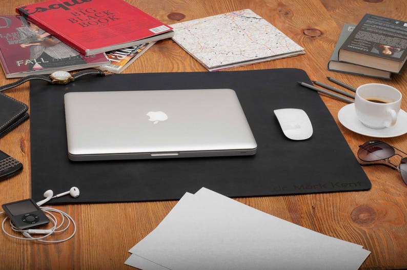 Leather Desk Blotter Personalized Mousepad. Desk Blotter Pad Etsy