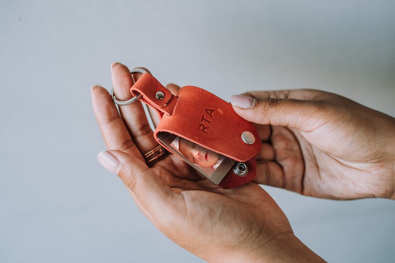 Personalized Photo Keychain Leather Keychain With Photo Etsy
