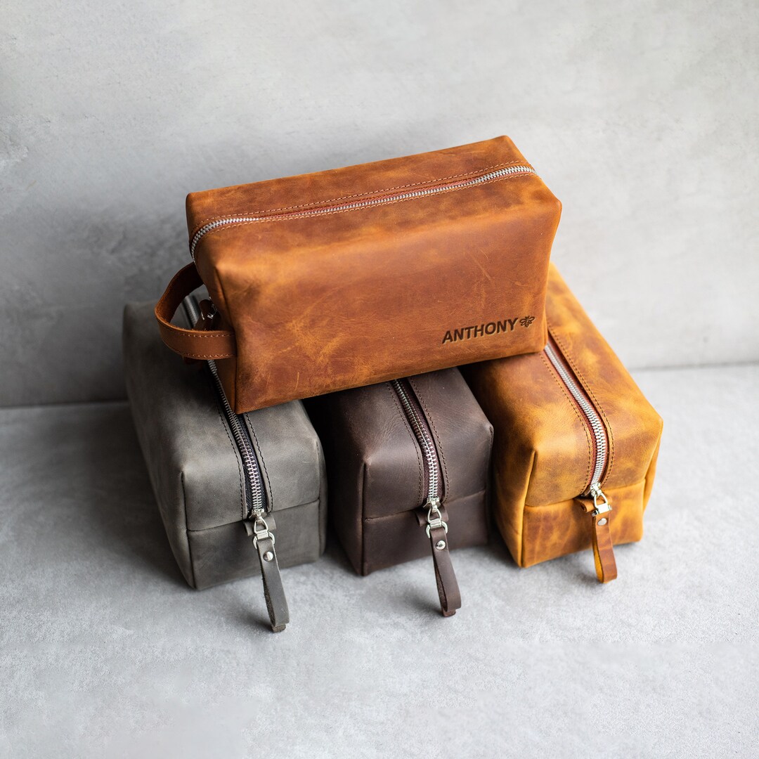Kit Dopp en cuir personnalisé, sac de toilette personnalisé, sac de toilettage, organisateur de voyage, cadeau de Noël