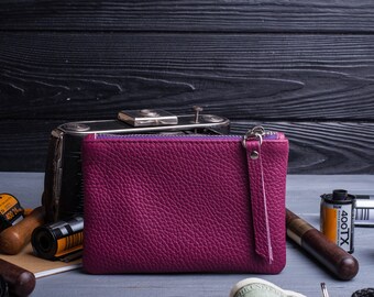 Coin purse leather purse change purse pouch leather wallet leather coin purse zipper pouch zipper coin purse coin pouch small purse wallet