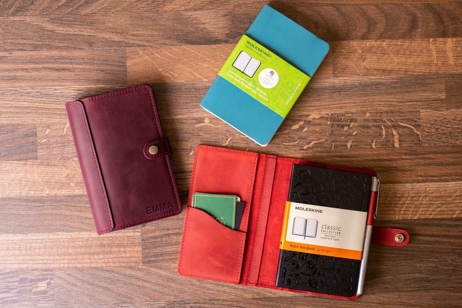 Moleskine Leather Cover Personalized 3.5 X 5.5 Etsy