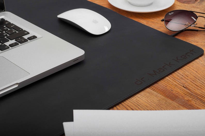 Leather Desk Blotter Personalized Mousepad. Desk Blotter Pad Etsy