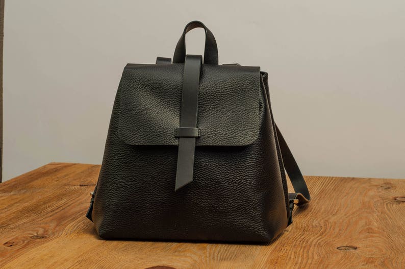 black leather backpack black backpack leather women backpack black leather bag handmade leather rucksack Handmade leather backpack