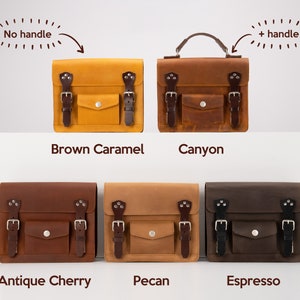 Leather Satchel Bags For Women with optional handle