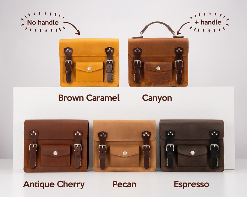 Leather Satchel Bags For Women with optional handle