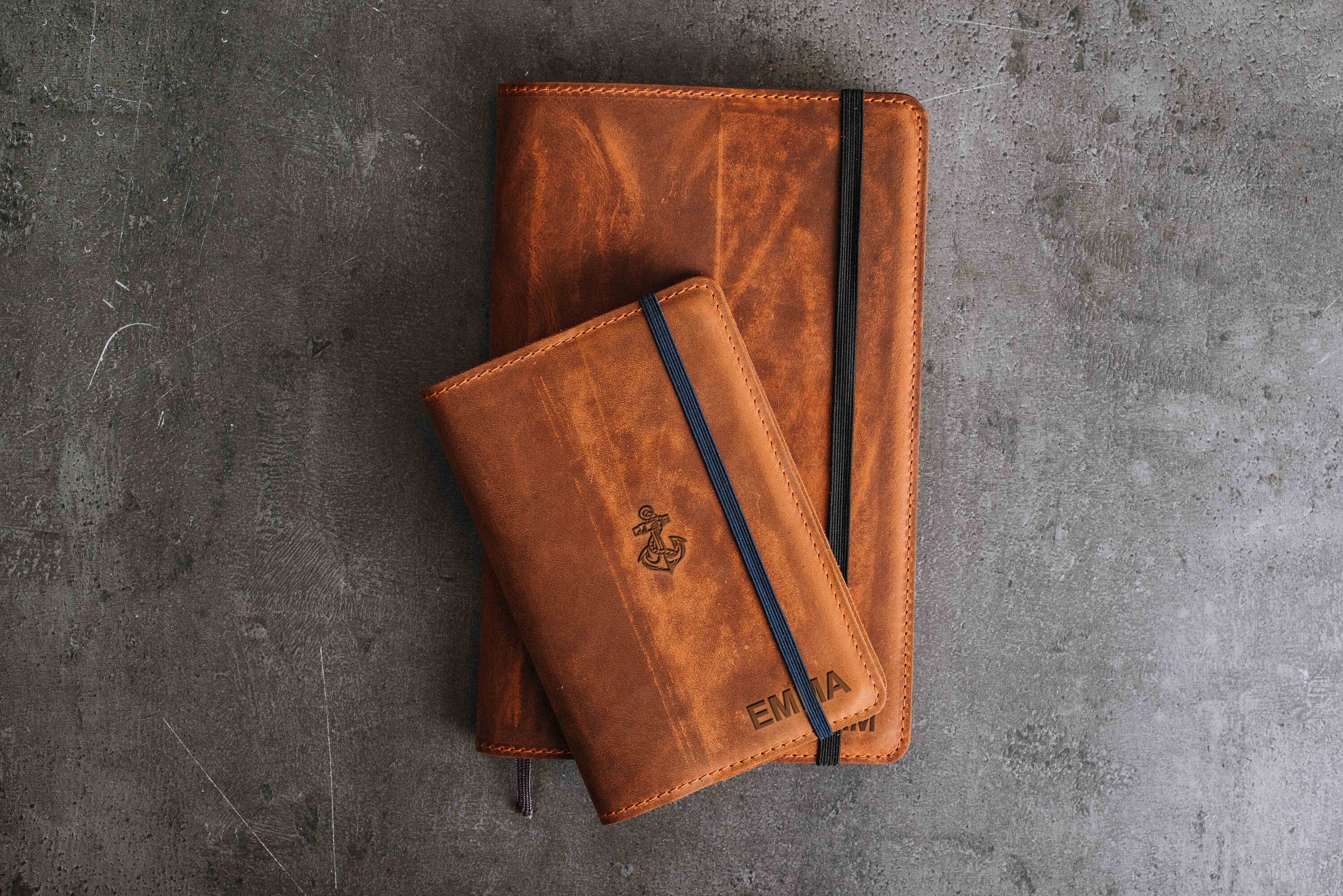 Leather journal cover moleskine pocket medium large. Stamped Etsy