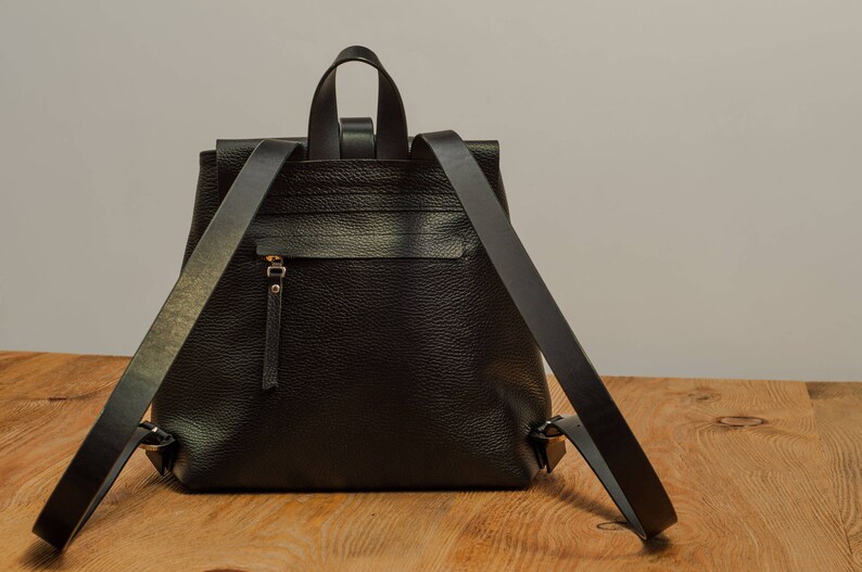black leather backpack black backpack leather women backpack black leather bag handmade leather rucksack Handmade leather backpack