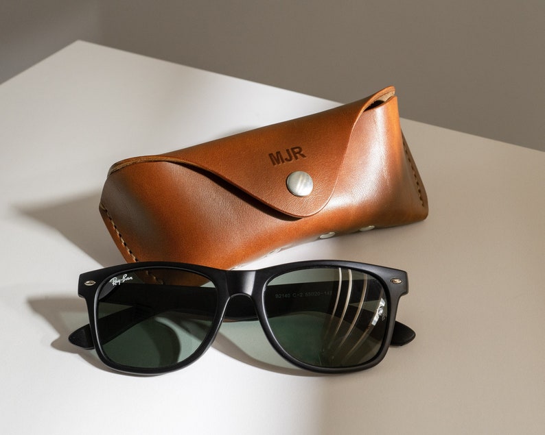 Personalized Sunglasses Case, Leather Glasses Case, Reading Glasses Case, Eyeglasses Holder image 1