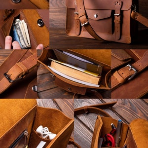 Leather Satchel, Brown Leather Purse, Satchel Leather Bag, Crossbody Bag Womens, Satchel Purse Leather Bag image 5