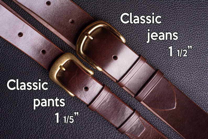 3rd Anniversary gift Leather Belt, Personalized gift Leather Belt Jeans / Pants. Full Grain Leather Belt 5 colors, 9 sizes. 3 year wedding image 6