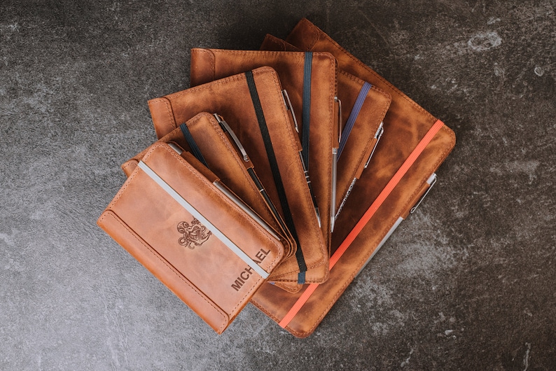 Moleskine Leather Cover Pocket With Pen Loop Leather Cover Etsy