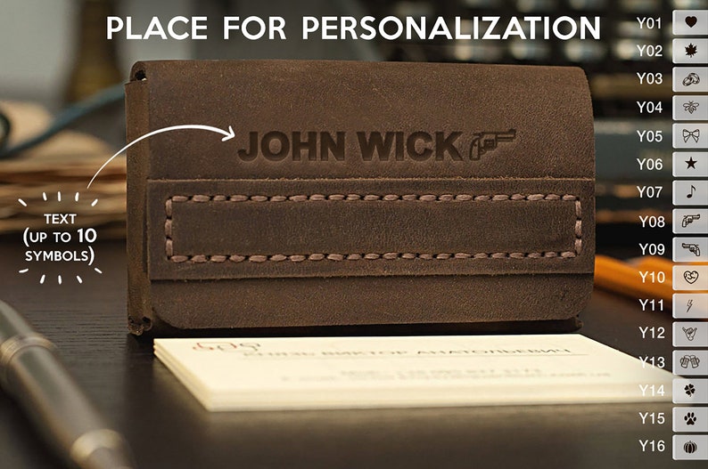 Business card holder, personalized leather business card case. Office gift, personalized leather business card holder image 5