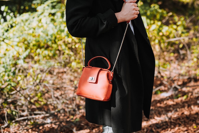 Leather Bag Purse, Leather Doctors Bag, Vintage Leather Satchel Bag, Personalized Leather Handbag, Birthday gift for her image 5