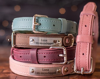 Leder Hundehalsband, personalisiertes Hundehalsband, personalisiertes Leder Hundehalsband, graviertes Leder Hundehalsband