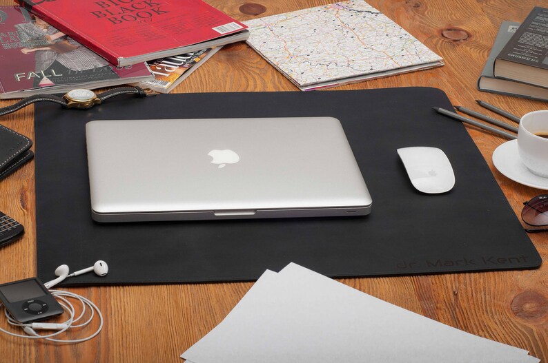 Leather Desk Blotter Pad Personalized Mat Office Accessory Handmade Table Cover