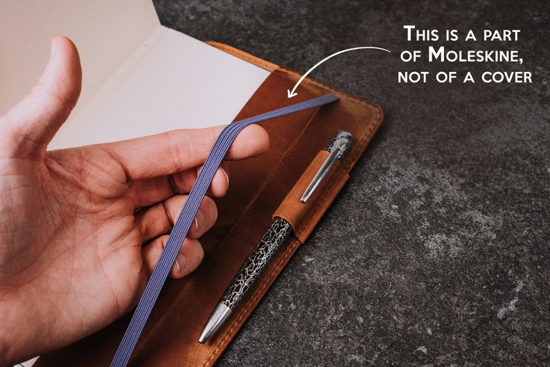 Moleskine Leather Cover Pocket With Pen Loop Leather Cover Etsy