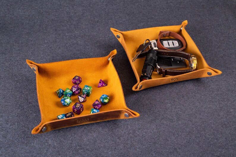 Leather Rolling Tray Dice Tray Custom Leather Tray Gifts Etsy