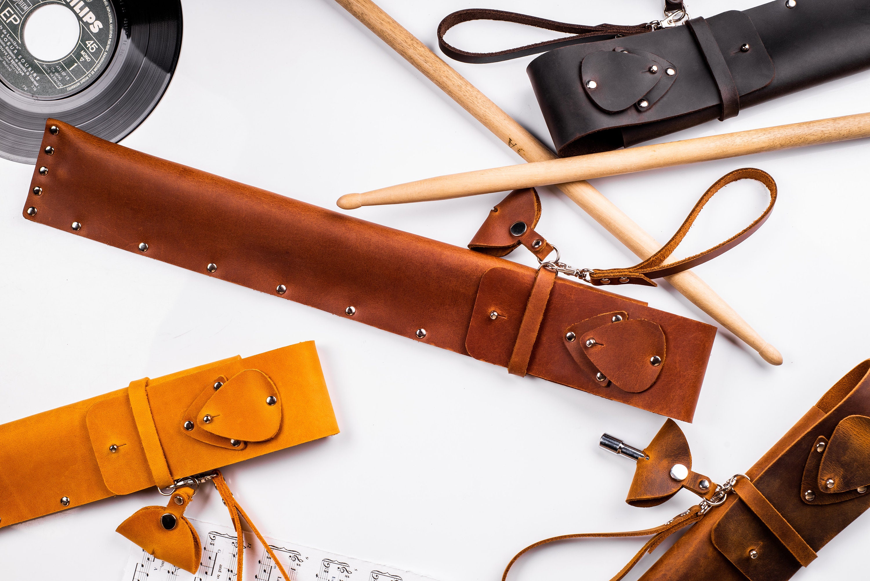 Personalized Leather Drumstick Holder Gift for Drummer. Gift Etsy