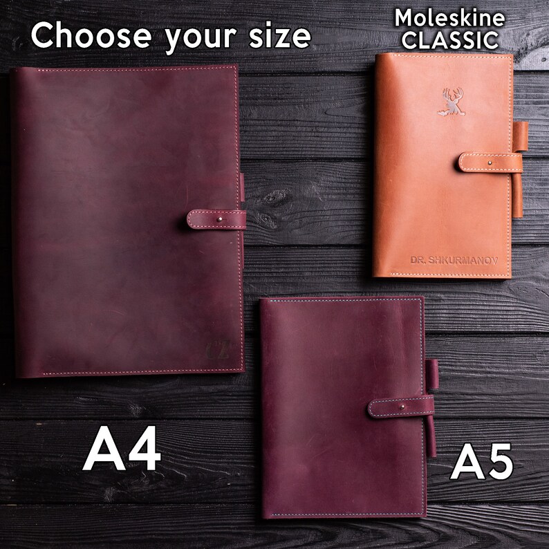 Leather Moleskine Large 5x8.25 Journal Cover with Pen Loop Etsy