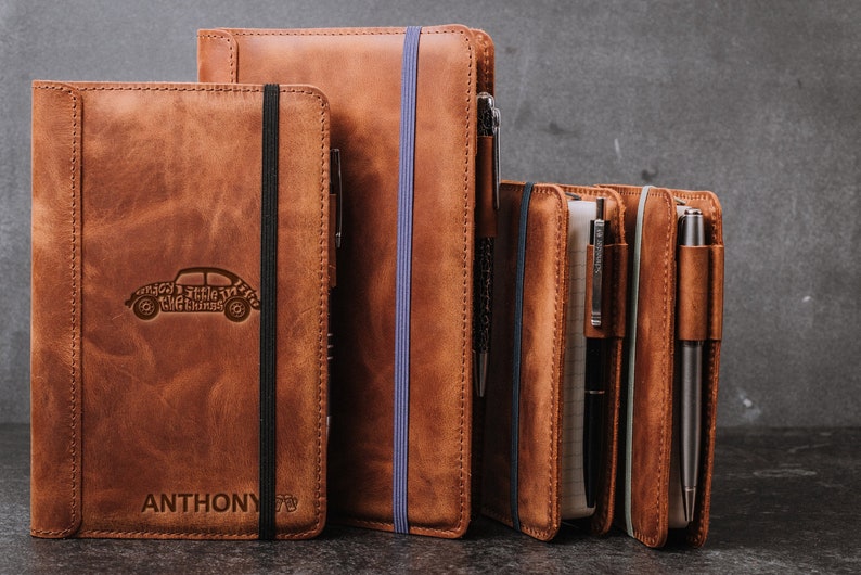 Moleskine Leather Cover Pocket With Pen Loop Leather Cover Etsy