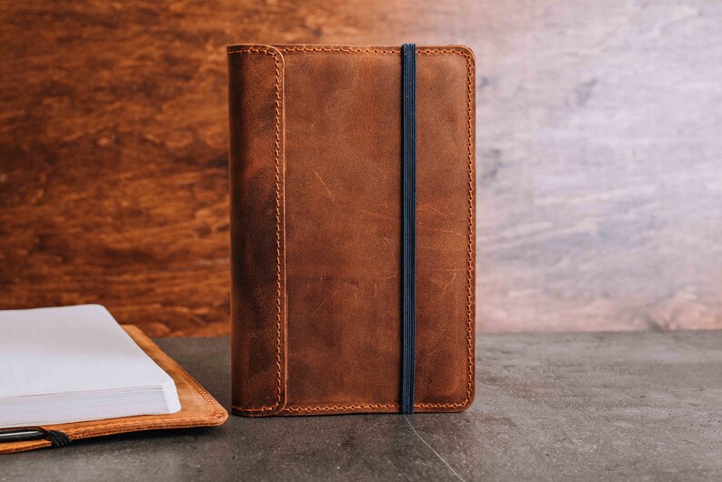 Moleskine Leather Cover Pocket Personalized Refillable Etsy