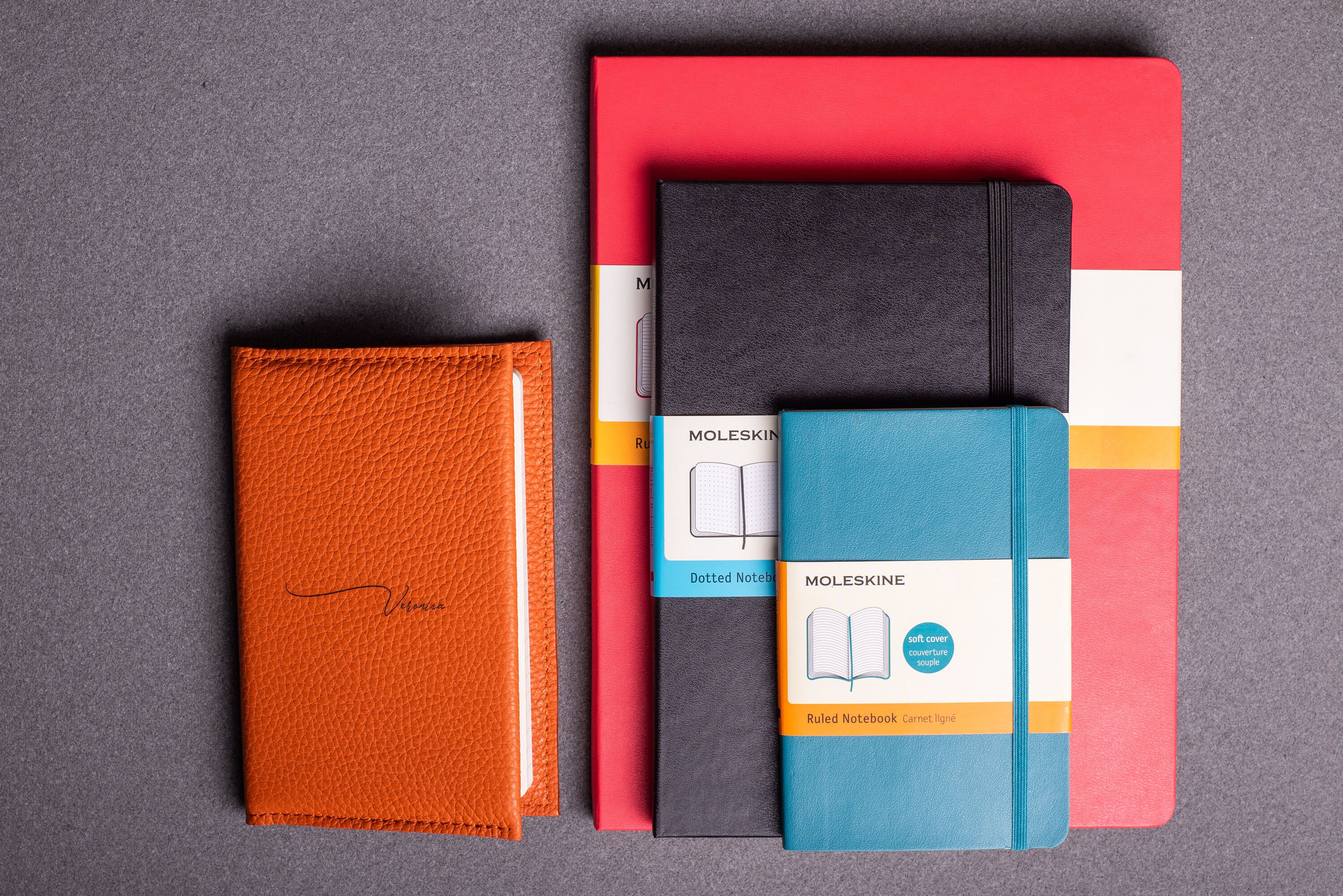 Leather moleskine cover for Classic moleskine Large size / Etsy