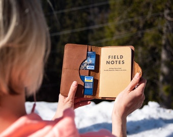 Field notes cover Leather Journal cover personalized Moleskine Cahier Leather refillable travel journal cover with snap pocket size