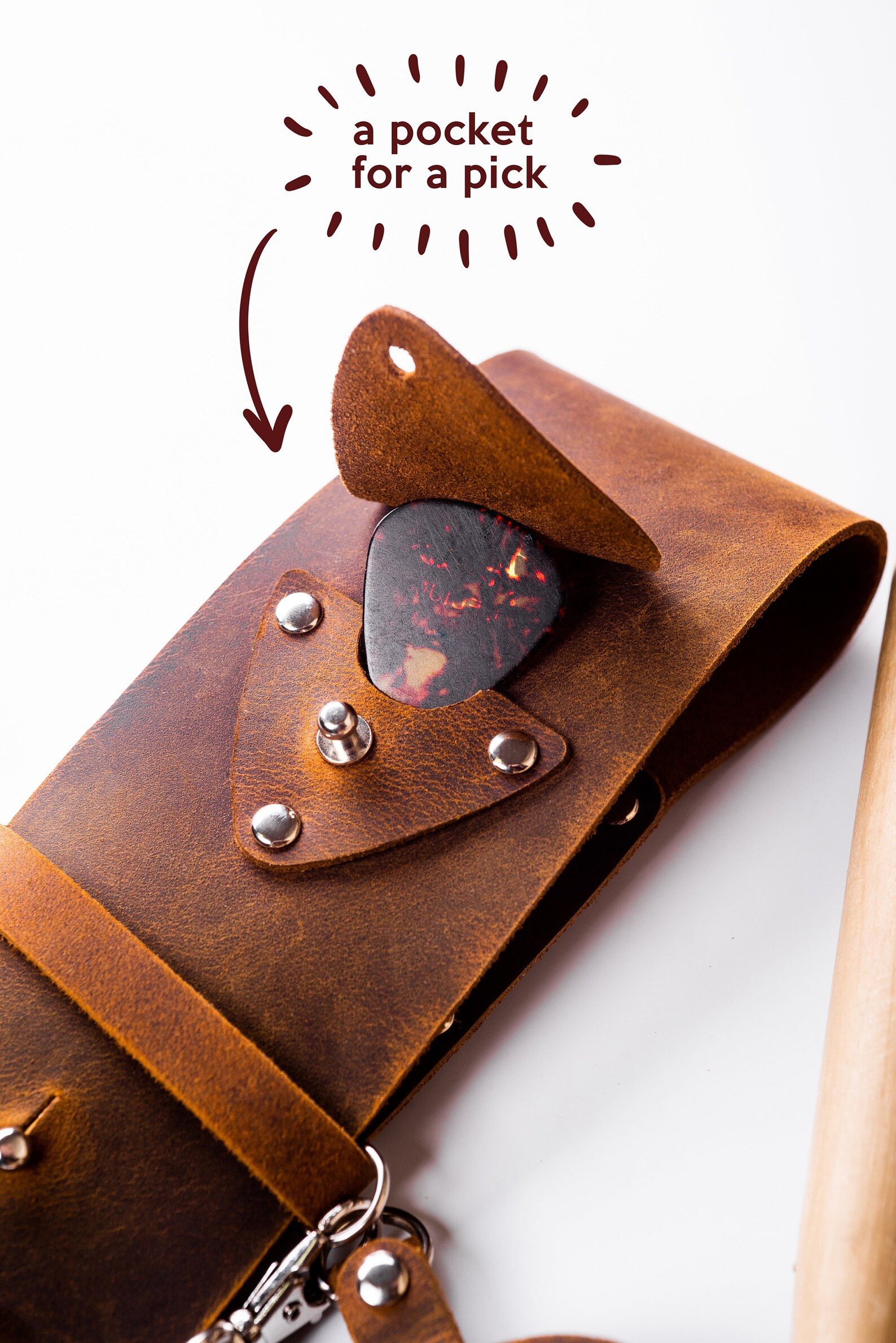 Personalized Leather Drumstick Holder Gift for Drummer. Gift Etsy