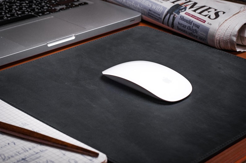 Leather Desk Mat Office Pad Black Protective Table Blotter Cover